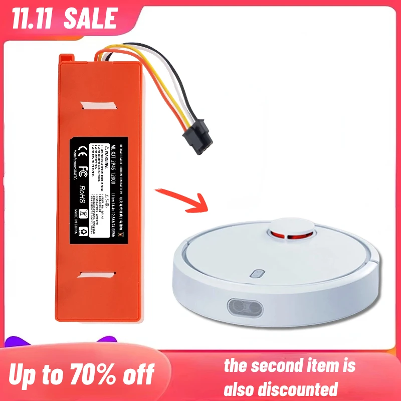 

Genuine Replacement Battery BRR-2P4S-5200D for XIAOMI 1S 1ST Roborock SDJQR01RR Sweeping Mopping Robot Vacuum Cleaner 12800mAh
