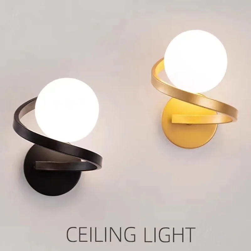 

Женская настенная лампа для спальни, прикроватная лампа, современный фон для гостиной, настенная лампа, роскошная креативная лестница, коридор, балкон