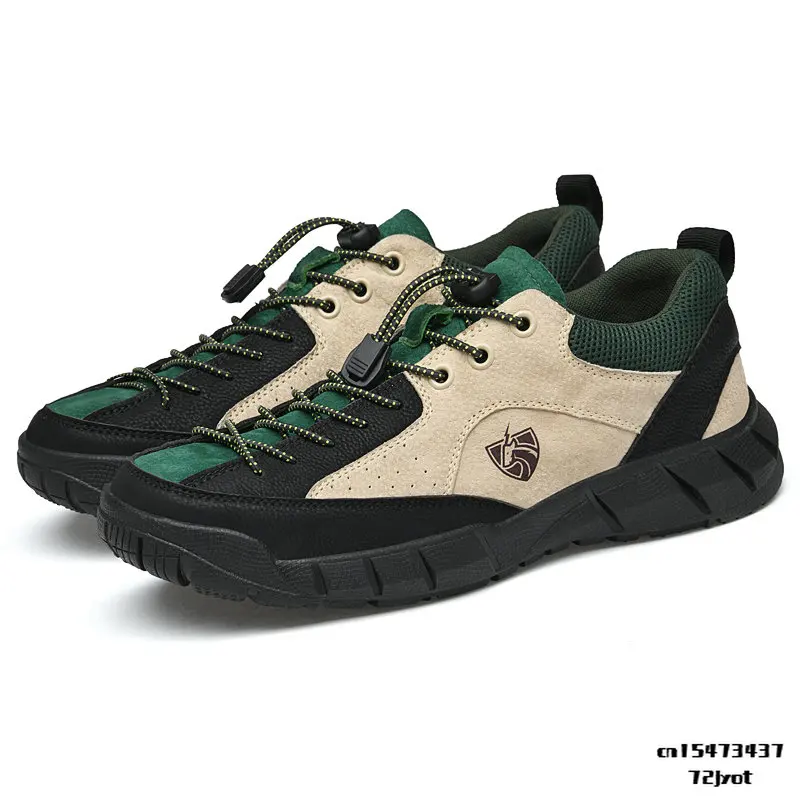 

2023 Brand Outdoor Climbing Sneaker Men Shoes Couple Suede Leather Sneakers Lace Up Hiking Shoes Men Sport Shoes Trekking Shoes