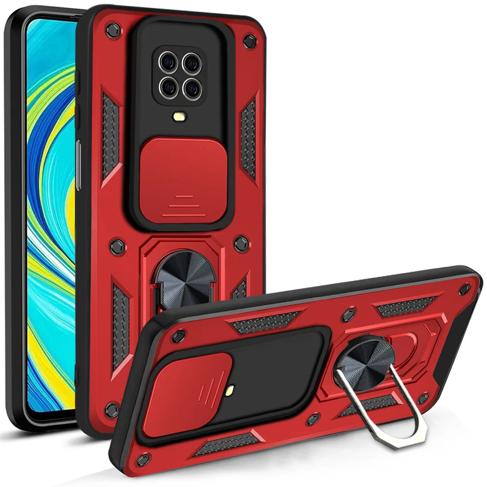 

Cover Case For Xiaomi Redmi Note 9 Pro 9T 9S Note9 Camera Lens Protective Ring Holder Magnetic Armor Shockproof Bumper Case