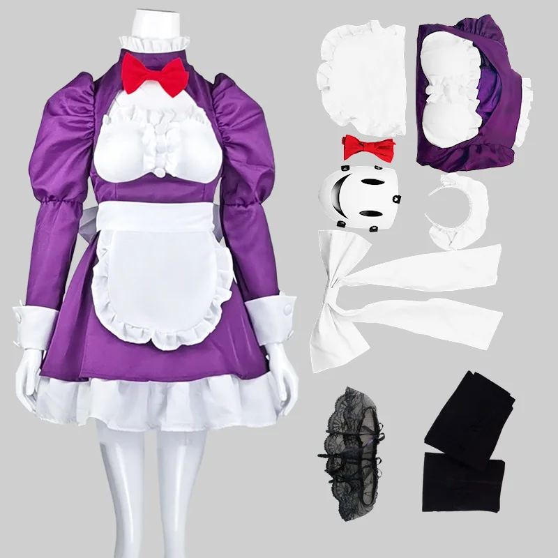 

Maid-fuku Kamen Cosplay Costume Anime High-Rise Invasion Tenkuu Shinpan Women Maid Dress Full Sets Halloween Costumes