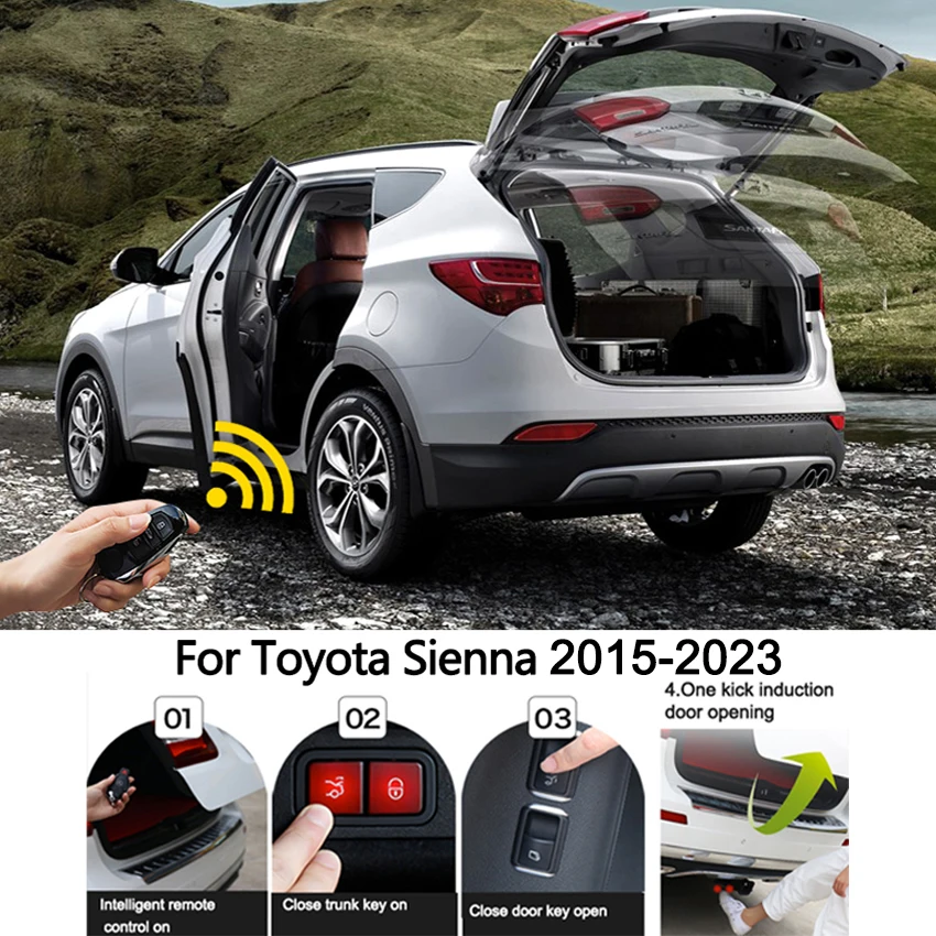 

Автомобильная электрическая задняя дверь для Toyota Sienna 2015-2023, интеллектуальная задняя дверь с питанием, обновленная декорация багажника