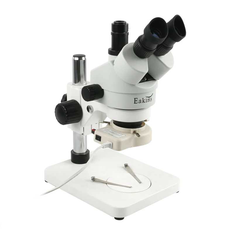 

7X-45X Continuous Zoom Trinocular Stereo Microscope Metal Stand 56 LED Ring Light Lamp CTV Adapter For Phone Soldering Repair