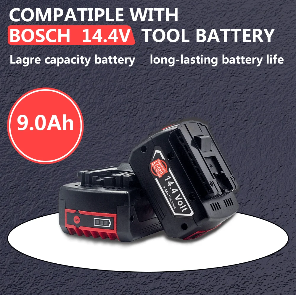 

14.4V 9.0A Rechargeable Lithium Battery for Bosch Power tool Backup
