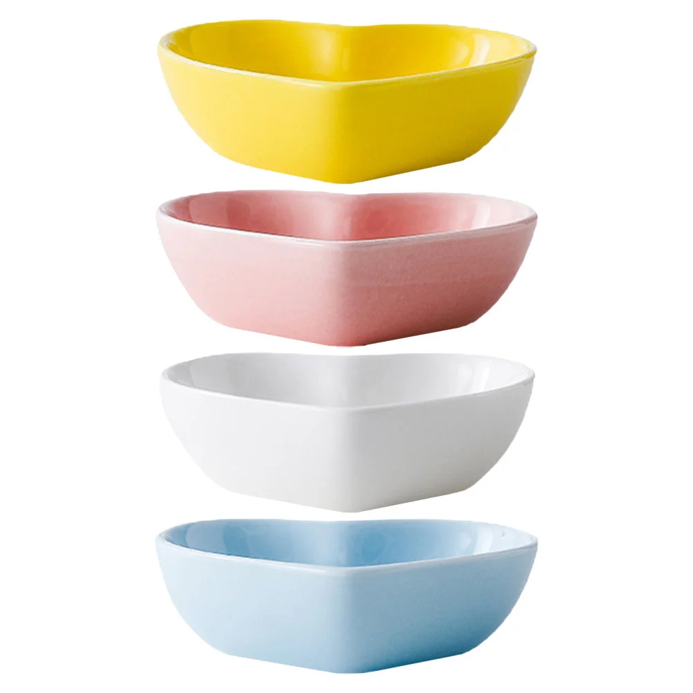 

4 Pcs Seasoning Dish Salad Servers Dessert Plates Soy Sauce Bowl Condiment Bowls Ceramics Soy Sauce Dishes