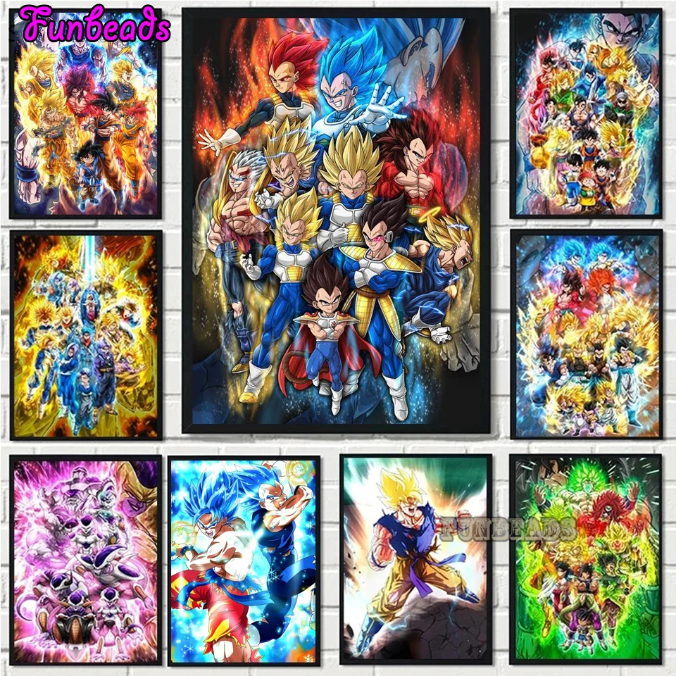 

5D алмазная вышивка Аниме Драконий жемчуг Гоку алмазная живопись наборы для вышивки крестиком Картина Стразы мозаика комната Домашний деко...