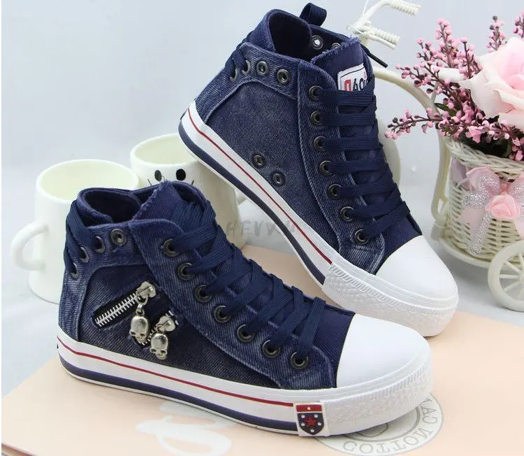 

Women Canvas Shoes 2023 Summer Denim Canvas Shoes Women Low Cut Lacing Shoes Women Casual All-match Flat Shoes Plus Size 43