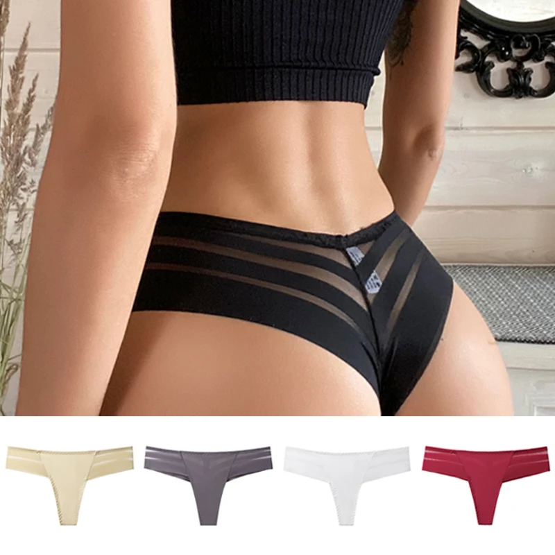 

2PCS/Set Sexy Women's G-string Panties Seamless Panties Perspective Underwear Girls Intimates Lingerie See-Through Underpants