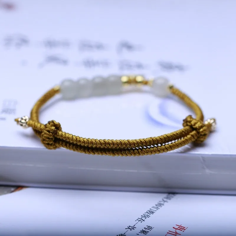 Натуральный бренд Hetian Yufu плетеный вручную веревочный старая бусина женский