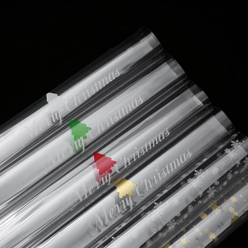 

Christmas Snowflake Cellophane Wrapping Paper, Waterproof, Transparent, Plastic, Bouquet, Flower, 20 Sheets