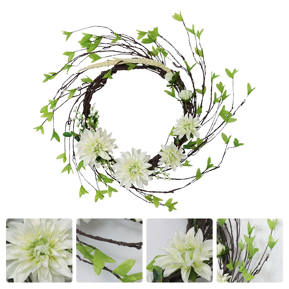 

Wreath Artificial Door Flower Wedding Floral Hanging Party Wreaths Rattan Dry Garland Pendent Lei Decoration Favor Supply