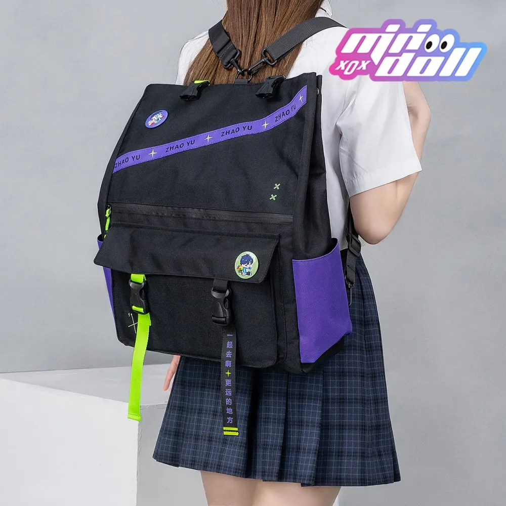 

Камуфляжный шлак Zhao Yu EVA-01 Shogoki, стильная многофункциональная сумка, черный, фиолетовый, для косплея, школьный рюкзак