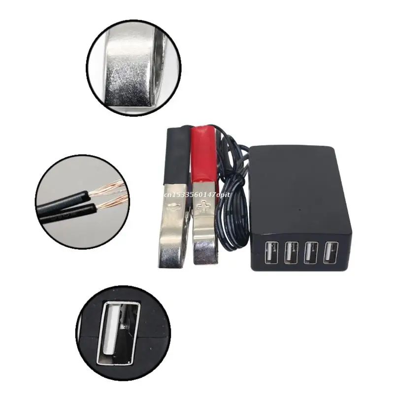 Конвертер постоянного тока с зажимом для аккумулятора 12 В 24 в 5 8 А USB-адаптер