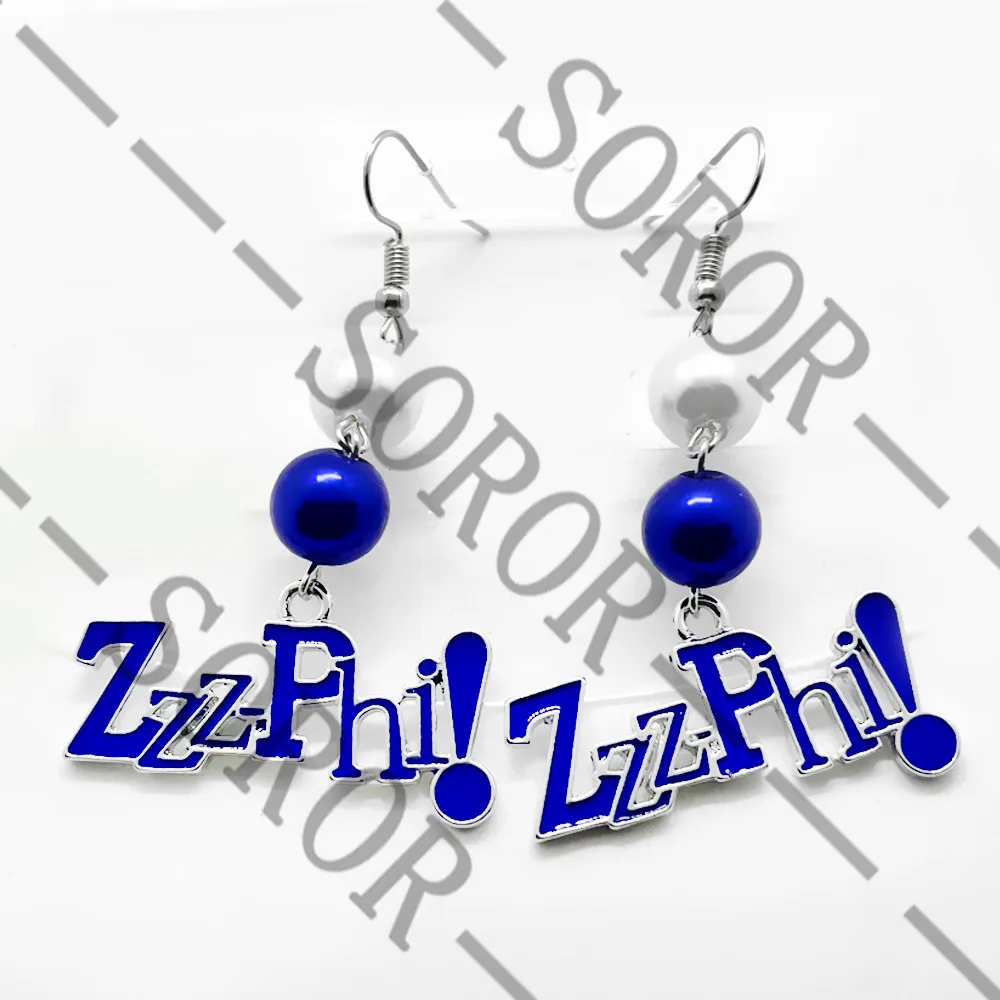 Синяя эмаль металл ZETA PHI BETA ZZZPHI письмо очаровательные сорорительные женские