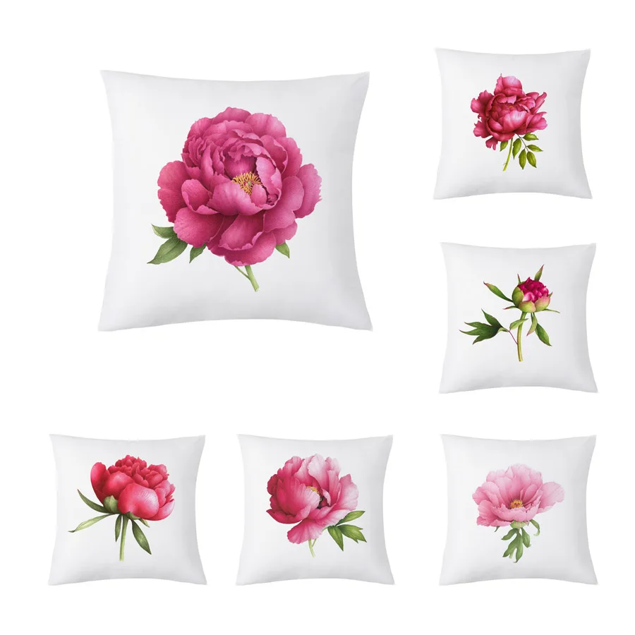 

Rose Flower Decorative Pillowcase Beautiful Rose Printed Polyester Pillow Case Pillow Cover Kussensloop