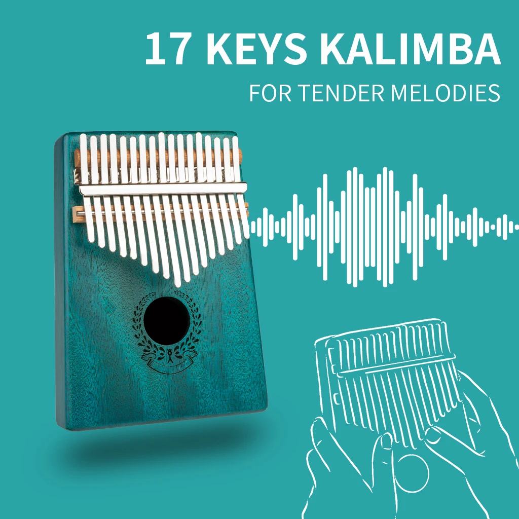

Пианино Kalimba с 17 клавишами, портативное твердое дерево, красное дерево, Африканский калимба, клавиатура для пальцев, инструмент