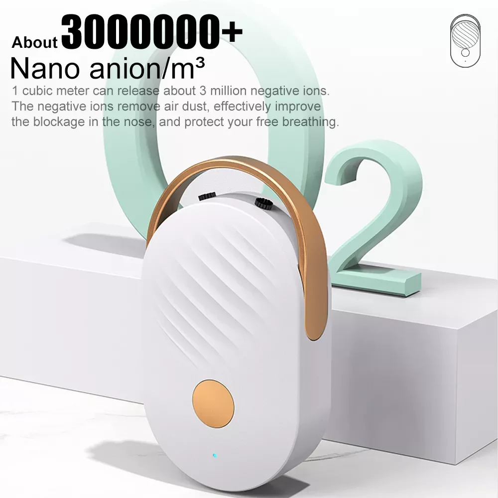 

Mini Portable Negative Ion Air Purifier Oxygene Concentrator Hanging Neck Airpurifier Remove Smoke Pet Odor No Radiation