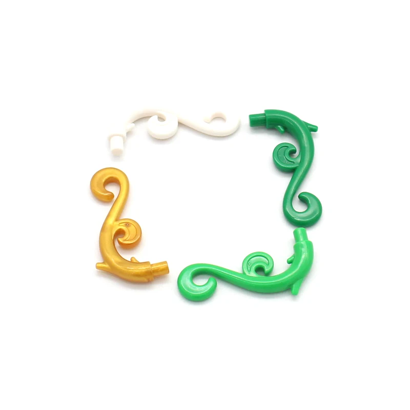 

50g/bag Moc Compatible 28870 Plant Stem Curved with 2 Thorns 2 Swirls Vine City Garden Street View Scene Building Blocks Brick