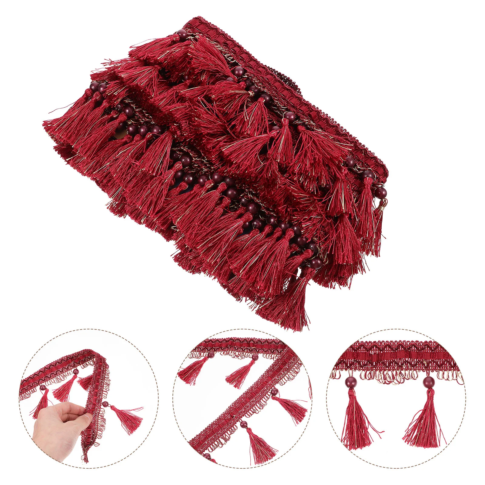 

Trim Fringe Tassel Sewing Ribbon Curtain Drapery Embellishments Hanging Beaded Trims Diy Craft Chair Sash Tablcloth Pillow
