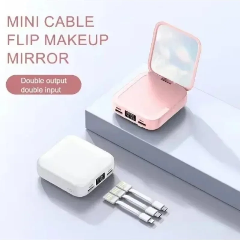 Внешний мини-аккумулятор 20000 мАч зеркало для макияжа портативное зарядное