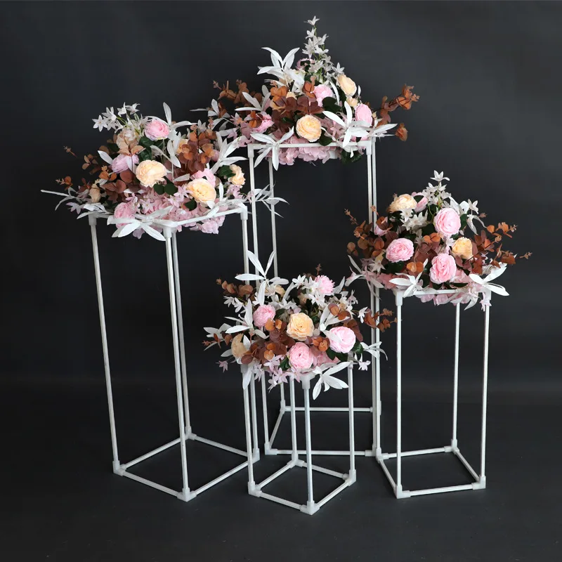 

4pcs New Wedding Props Wrought iron Box Geometry Road lead floral Hotel Decoration Flower Stand ornaments