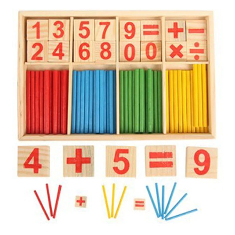 Счетные игрушки деревянные математические числа палочек Монтессори обучающая