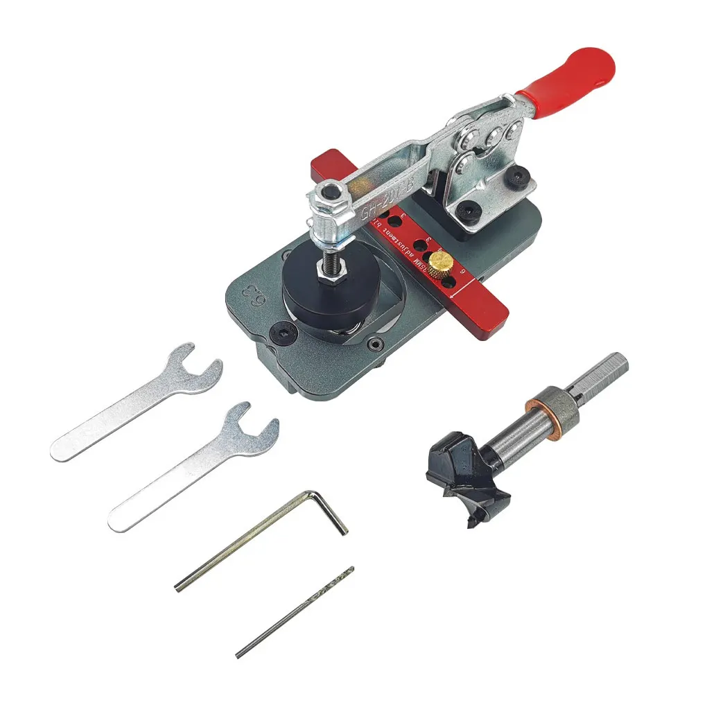 

Hinge Boring Guide Tool Professional Punching Location Set Accurate Carpenter Tools Hole Making Drilling Locator