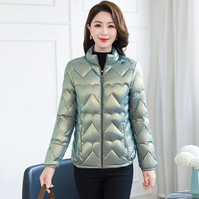 Winter Warm Women Parkas Fashion Slim Solid Coats Casual Office Lady Outwear Lightweight Zipper Cotton Jacket