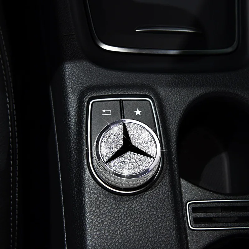 Mercedes Benz Accessories Bling Media Control Decals Stickers Trim Interior Accessories For gla200CLA220A Grade B200 Knob Cover