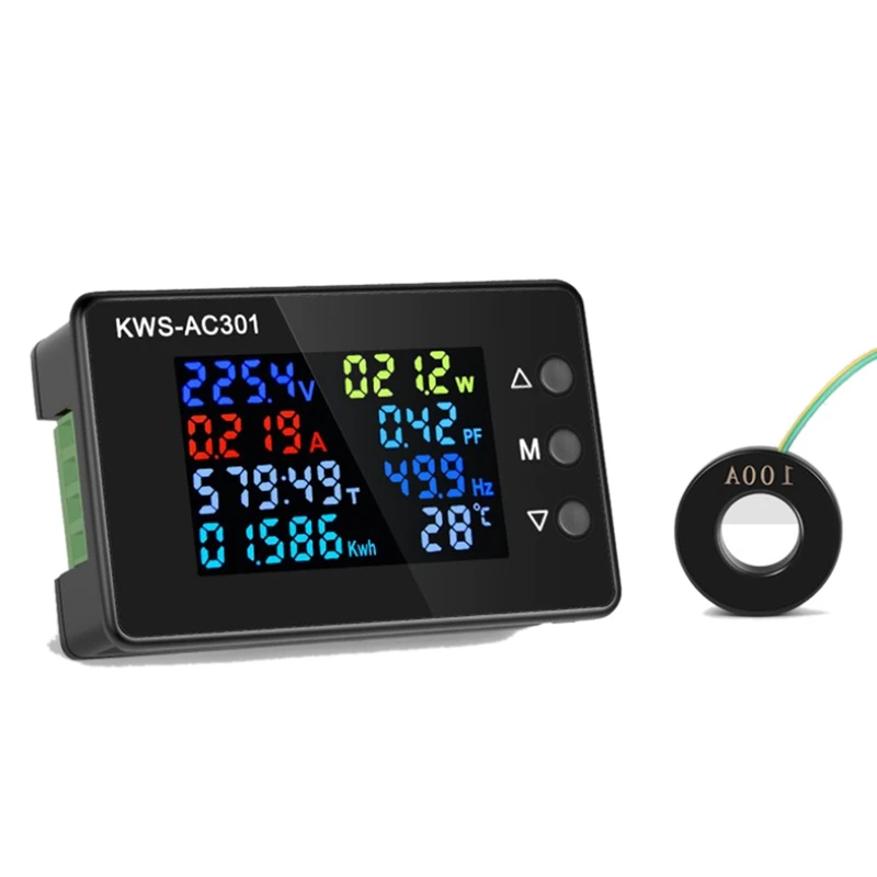 

Digital Display Current Voltmeter 50-300V AC Wattmeter Multifunction Electric Meter Power Detector