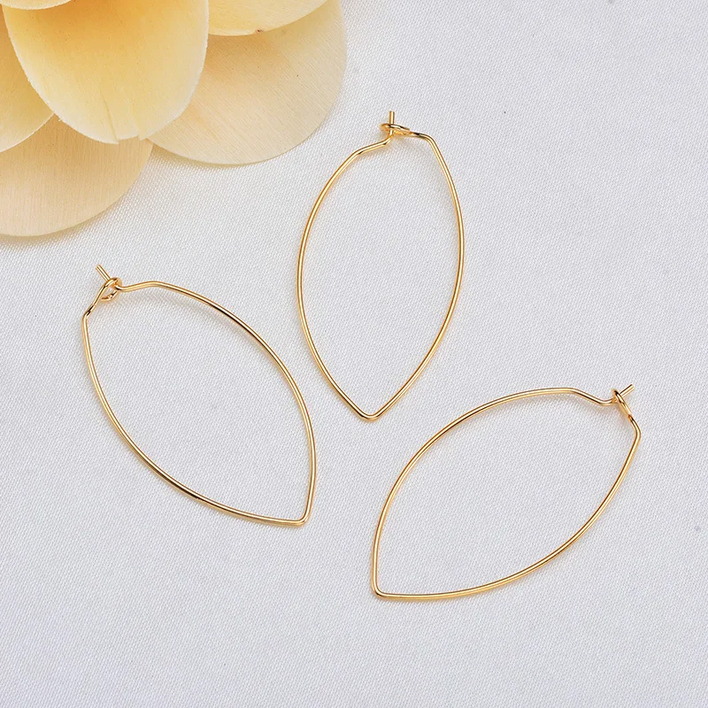 

50PCS19*38mm oval light earring accessories electroplated real gold earhook Accessories For DIY Valentine's Day Bridal Earrings
