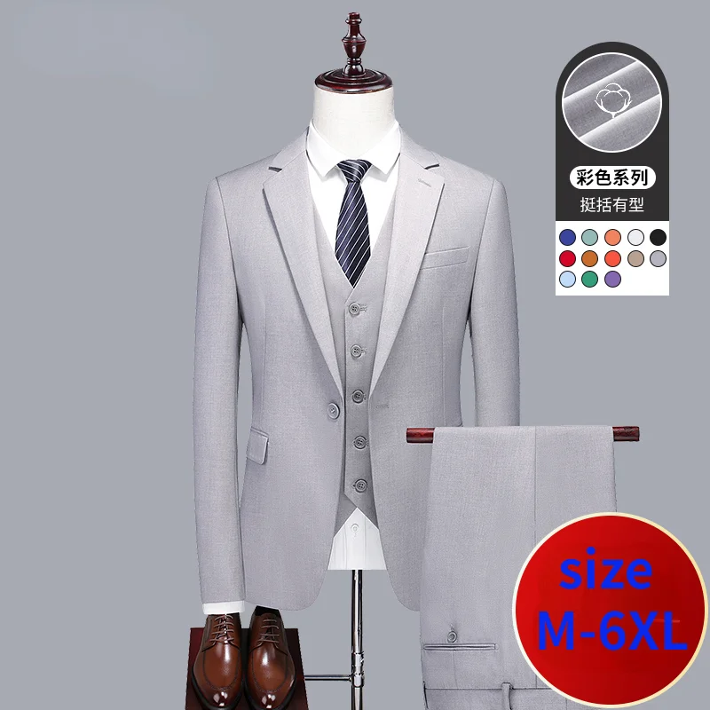 

Новое поступление, Модный высококачественный деловой повседневный костюм для жениха, мужской костюм из трех предметов, размер M L XL 2XL 3XL 4XL 5XL 6XL на весну и лето