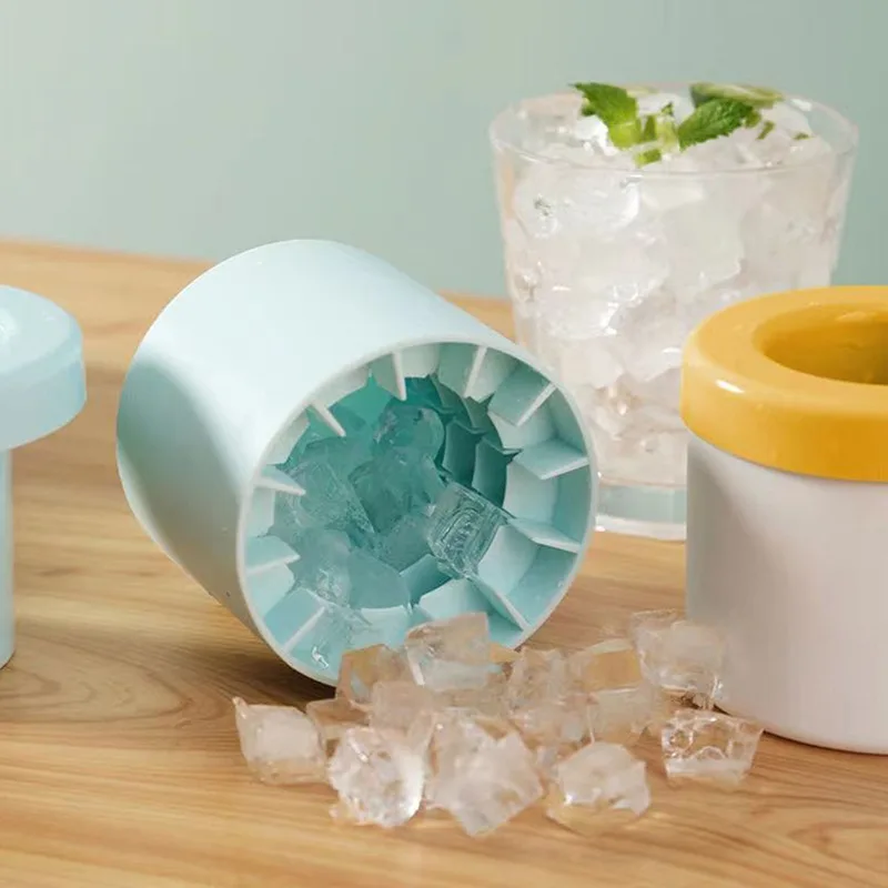 

Creative Tray Quickly Grade Food Cup Cubes Bucket Ice Freeze Maker Maker Ice Silicone Mold Whiskey Beer Design Ice Ice Bucket
