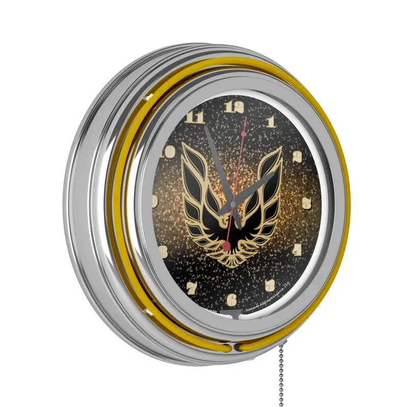 

Firebird Black Chrome Double Ring Neon Clock