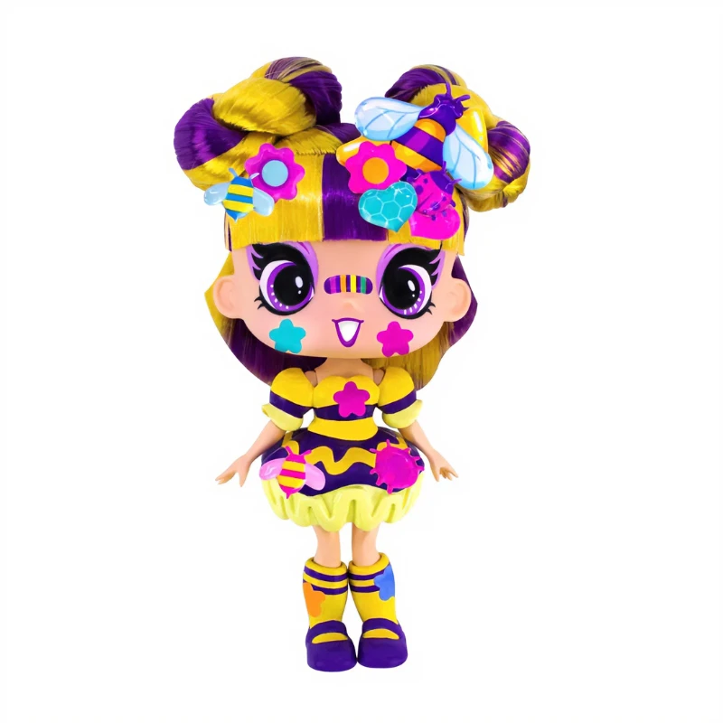 Фото Кукла Decora Girlz Rainbow Hair со стикерами и аксессуарами, модная игрушка-сюрприз в коробке, милая и стильная коллекционная игрушка для девочек на праздники №5