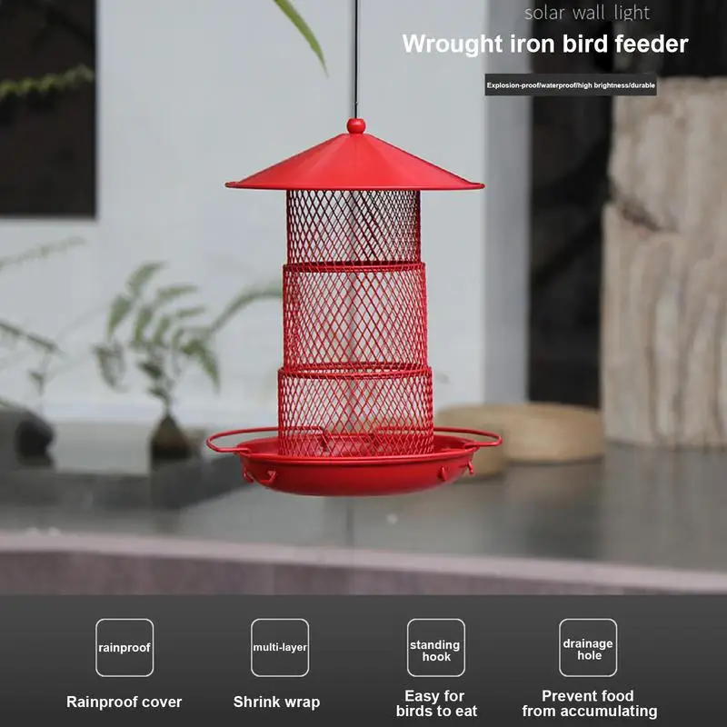 

3 Layer Birds Feeder Squirrel Proof Spinning Metal Foldable Feeding For Outside Home Hangings Garden Terrace Outdoors Backyard