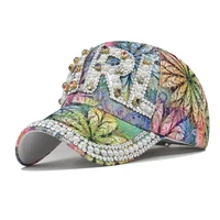 summer hats for women diamond baseball cap colorful print peaked cap outdoor snapback kpop visor beach hat designer sun hat