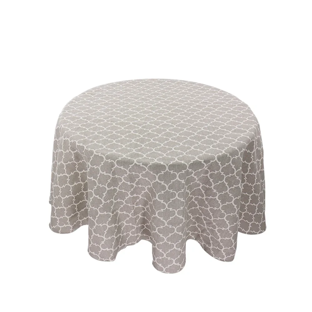 

Круглая скатерть 150 см, моющаяся скатерть из натуральной хлопчатобумажной ткани, покрытие для стола для домашней вечеринки, пикника, столовой, декоративная