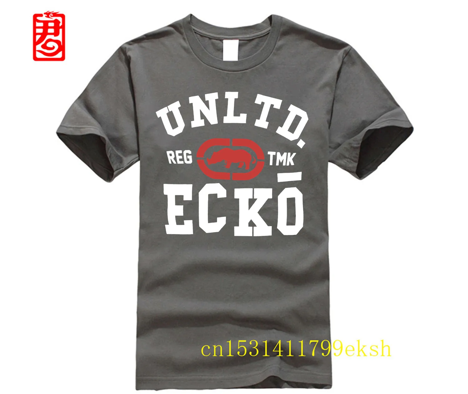Фото Ecko_Unltd Мужская футболка из хлопка и спандекса с круглым вырезом, новый стиль, мужские футболки с круглым вырезом и короткими рукавами, классическая футболка для подростков, дизайнерская футболка №5
