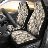 brown beige pattern car seat covers pair 2 front seat covers car seat protector car accessories