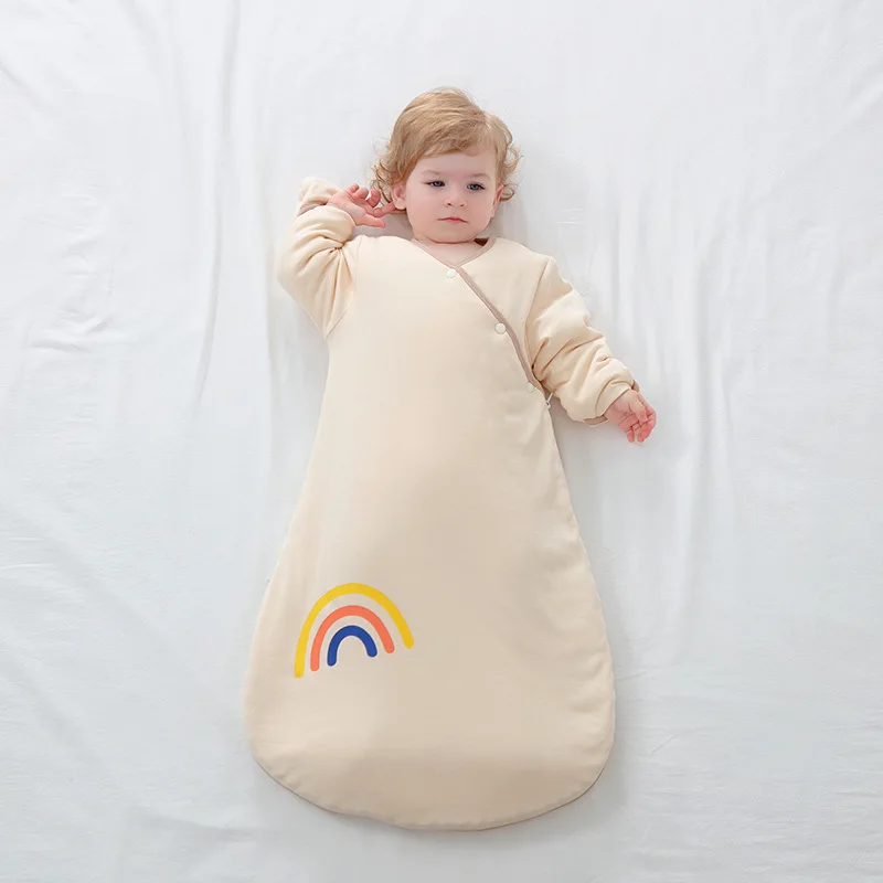 

Autumn Winter Baby Sleeping Bag Sack with Detachable Long Sleeves Super Soft Cotton Warm Wearable Blanket for Infants Toddler