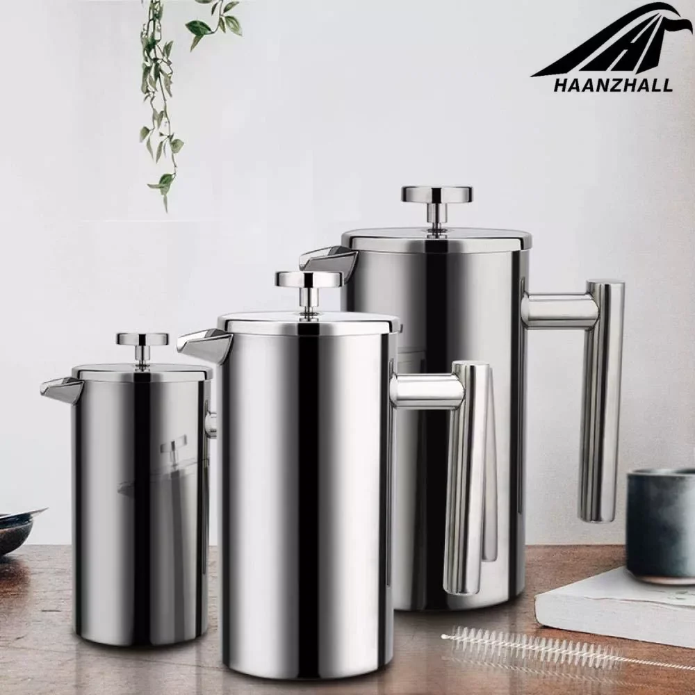 

2023 French Press Coffee Maker Stainless Steel Coffee Percolator Pot,Double Wall & Large Capacity Manual Cafetiere Coffee Co