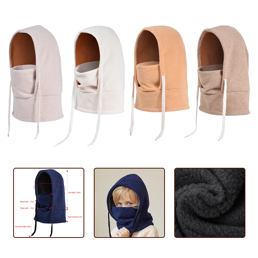 

Adjustable Winter Children's Warm Pullover Hat Windproof Thickened Body Plus Velvet Lining For Enhanced Warmth Winter Cycling