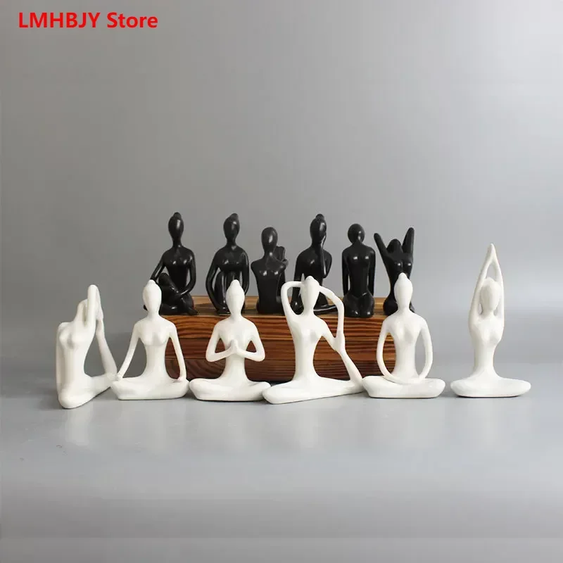 

Креативная фигурка йоги, керамическая декоративная фигурка, абстрактное искусство, роскошное креативное украшение