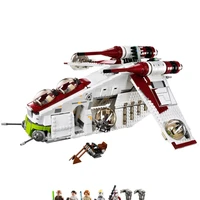 fit 75021 1224pcs 7 stars fighter space wars republic gunship droid aircraft model building blocks bricks toys gifts kid