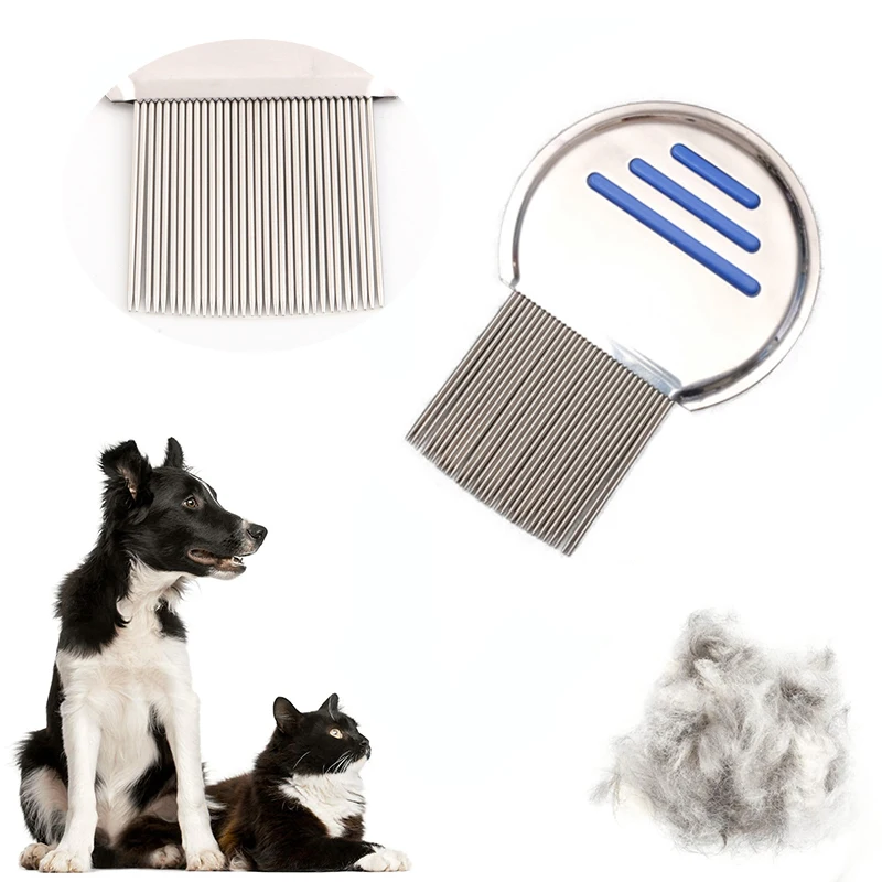 

Stainless Steel Teeth Pet Hair Cleaning Comb Professional Remove Pet Tear Stain Flea and Knots Pet Supplies for Cats and Dogs