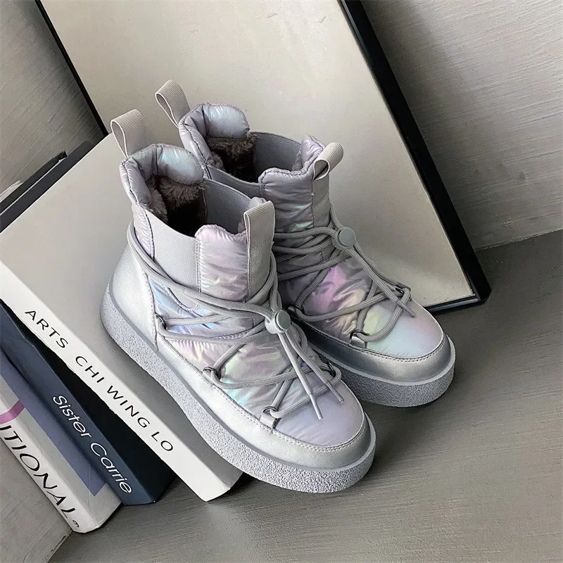 Зимние Модные тканевые сапоги для снежной погоды с зонтиками новинка 2023 женские