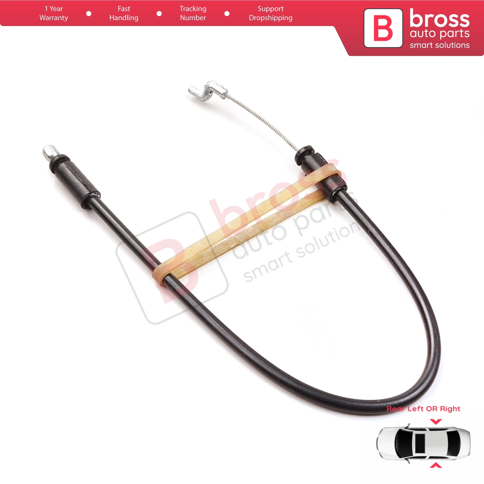 Внешняя дверная ручка Bross BDP927 с защелкой и кабелем Bowden задняя левая или правая