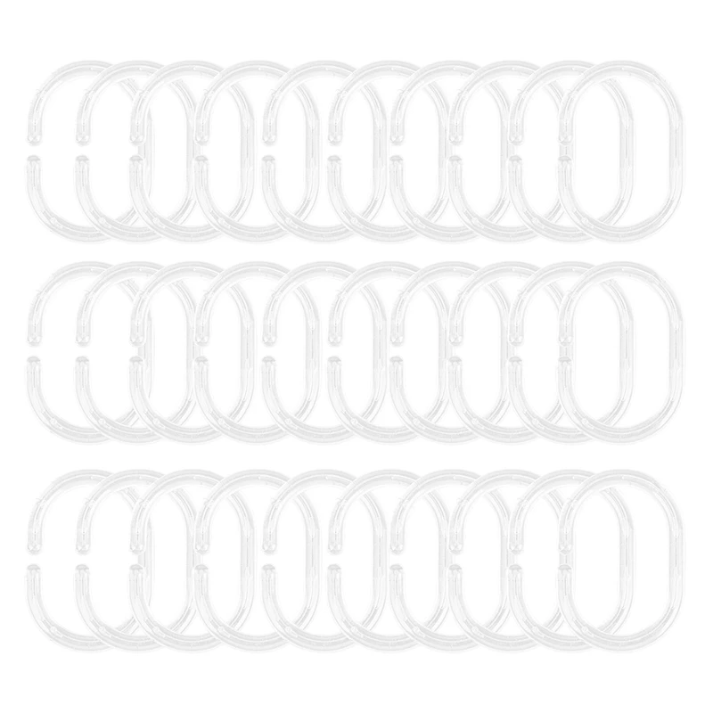 1x Spring Loaded Extendable Telescopic Net Voile Tension Curtain Rail Pole &amp 30x Shower Rings C Hook |