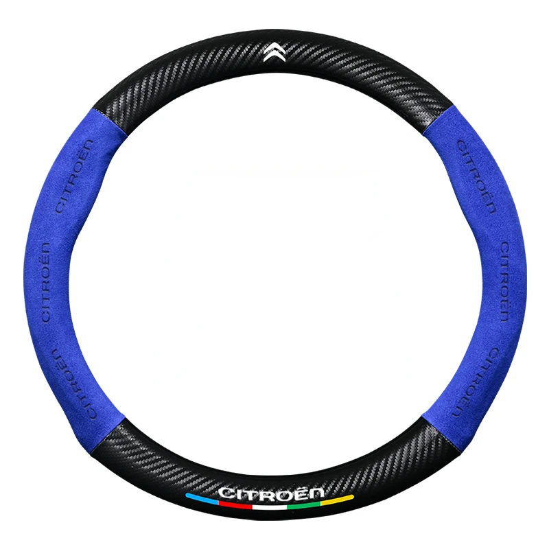 

3D Embossing Carbon Fiber Leather Car Steering Wheel Cover For Citroen C2 C4L C5 C-Elysee C-Triomphe C1 C4 C3-XR C3 AIRCROSS